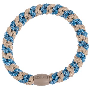 Bon Dep - Kknekki Hårelastik, Blue Silver Glitter Stripe